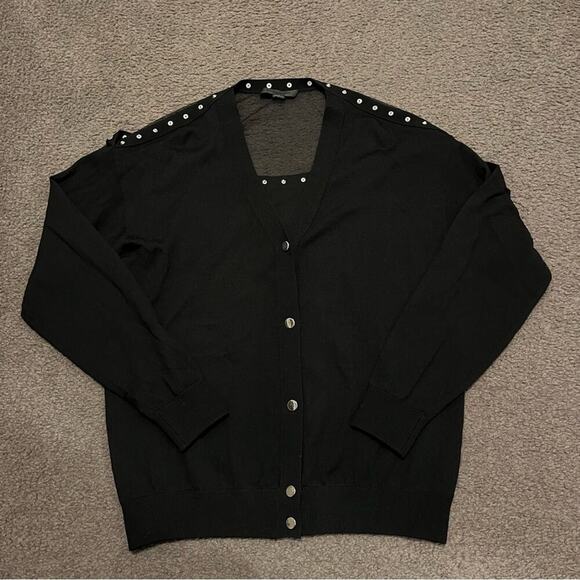 Alexander Wang Tulle Open Back Merino Wool Cardigan - Picture 3 of 9